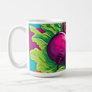 Lebendige lila Rüben Pop Art Kaffeetasse