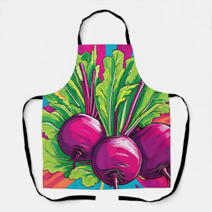 Lebendige lila Rüben Pop Art Schürze