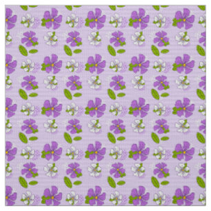 Lebendige lila und weiße Blumen Stoff