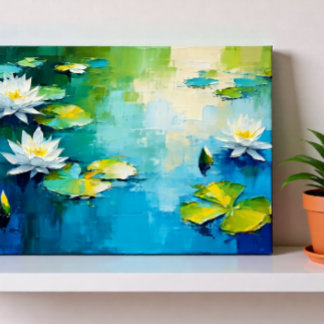 Lebendige Lilienblumenkunst, Abstrakte Seeszene Poster