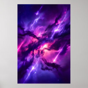 Lebendige Magenta-Kosmische-Leere-Nebel-Kunst Poster