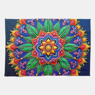 Lebendige Mandala-Kunst Geschirrtuch