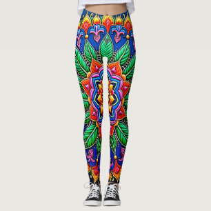 Lebendige Mandala-Kunst Leggings