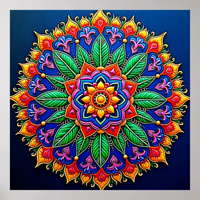 Lebendige Mandala-Kunst Poster (Vorne)