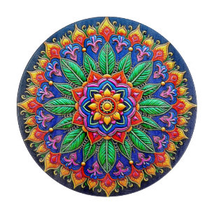 Lebendige Mandala-Kunst Schneidebrett