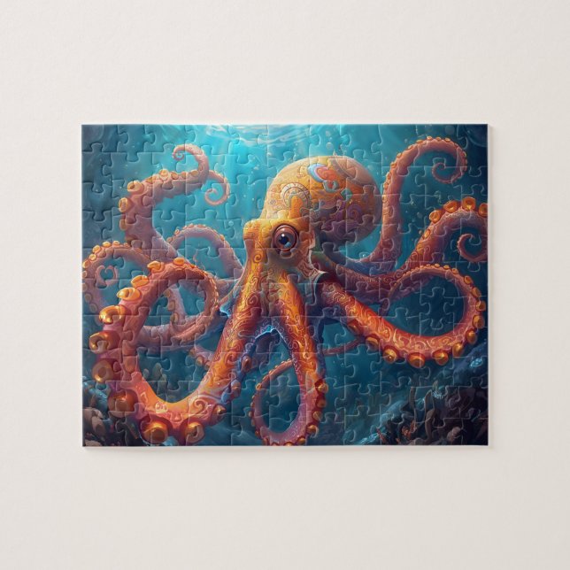 Lebendige Mandala-Oktopus-Kunst (Horizontal)