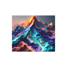 Lebendige Marmorberge – Abstrakte 3D-Leinwandwand