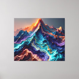 Lebendige Marmorberge – Abstrakte 3D-Leinwandwand Leinwanddruck