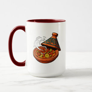 Lebendige marokkanische Tagine-Dampf-Food-Illustra Tasse