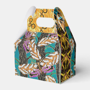 Lebendige maximalistische Teal- und violette Schme Geschenkschachtel
