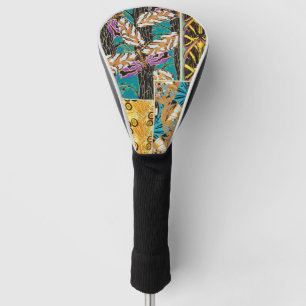 Lebendige maximalistische Teal- und violette Schme Golf Headcover