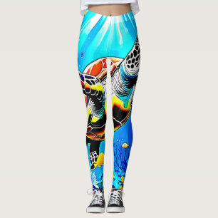 Lebendige Meeresschildkröten-Traumlandschaft Leggings