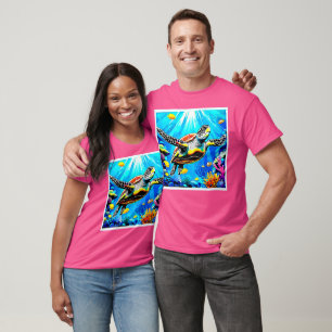 Lebendige Meeresschildkröten-Traumlandschaft T-Shirt