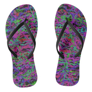 Lebendige mehrfarbige abstrakte Textur Flip Flops