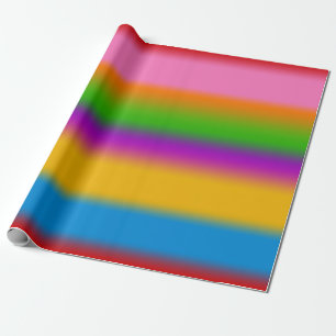 Lebendige mehrfarbige Regenbogen-Verlaufsstreifen Geschenkpapier