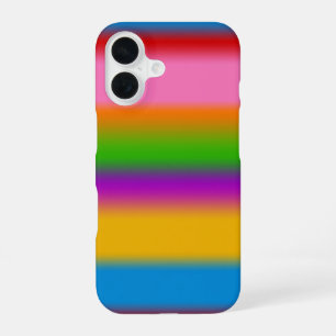 Lebendige mehrfarbige Regenbogen-Verlaufsstreifen iPhone 16 Hülle