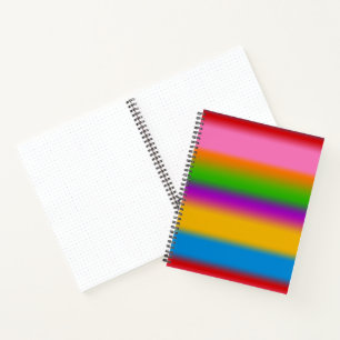 Lebendige mehrfarbige Regenbogen-Verlaufsstreifen Notizbuch