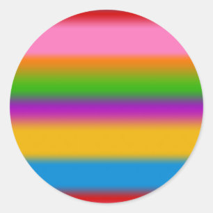 Lebendige mehrfarbige Regenbogen-Verlaufsstreifen  Runder Aufkleber