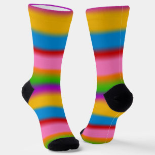 Lebendige mehrfarbige Regenbogen-Verlaufsstreifen  Socken