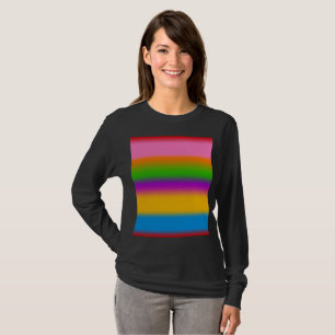 Lebendige mehrfarbige Regenbogen-Verlaufsstreifen T-Shirt