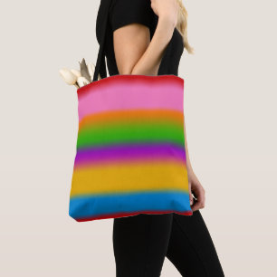 Lebendige mehrfarbige Regenbogen-Verlaufsstreifen Tasche