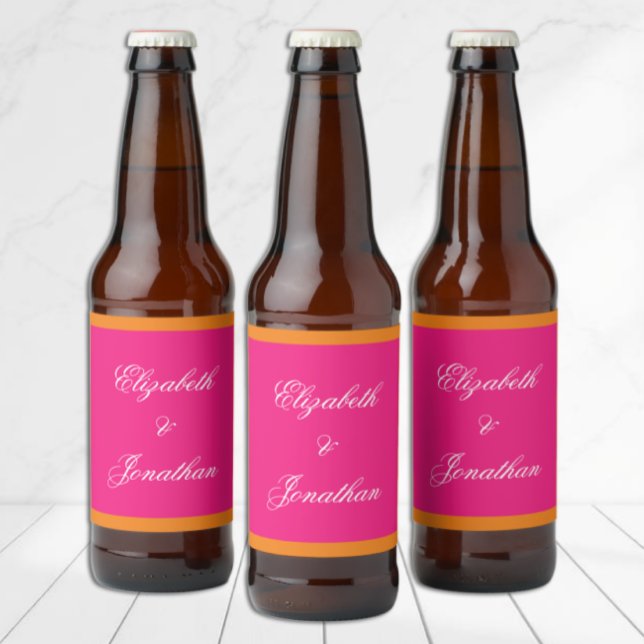 Lebendige Minimalistische Hochzeit im Sonnenaufgan Bierflaschenetikett (Von Creator hochgeladen)