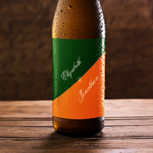 Lebendige Minimalistische Hochzeit im Sonnenaufgan Bierflaschenetikett