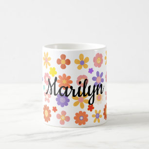 Lebendige Mischung aus farbenfrohen Blumen-Tasse Kaffeetasse