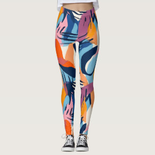 Lebendige moderne abstrakte Formen Muster Leggings
