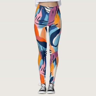 Lebendige moderne abstrakte Formen Muster Leggings