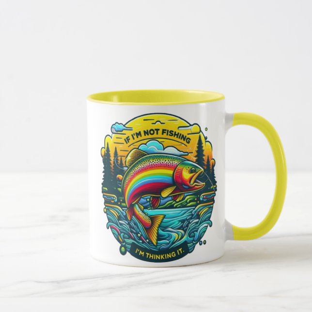 Lebendige Morgendämmerung an der Regenbogenforelle Tasse (Rechts)