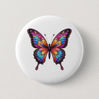 Lebendige Mosaik-Schmetterling-Ästhetik-Nadel Button