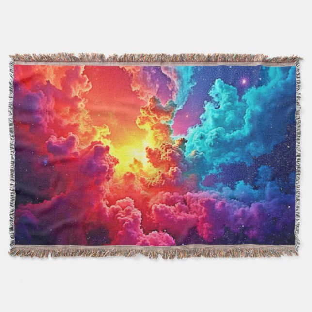 Lebendige Nebel-Kunst: Kosmische Farb-Kunst Decke (Vorderseite)