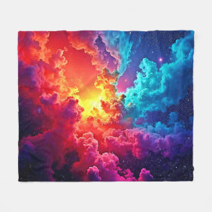 Lebendige Nebel-Kunst: Kosmische Farb-Kunst Fleecedecke
