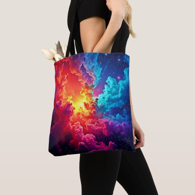 Lebendige Nebel-Kunst: Kosmische Farb-Kunst Tasche (Von Nahem)