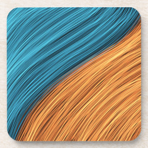 Lebendige Neon-Lichtstränge in Blau und Orange Getränkeuntersetzer