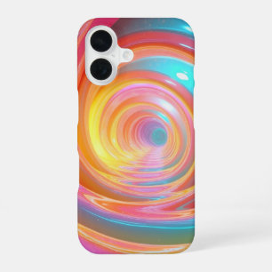 Lebendige Neon-Spirale-Abstrakte Kunst iPhone 16 Hülle