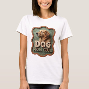 Lebendige Orange DOG MOM CLUB Tragbare Kunst T-Shirt