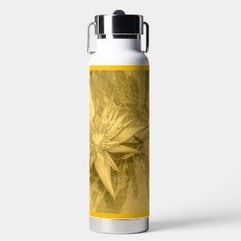 Lebendige Orange Farbe mit Wasserlilie und Initial Trinkflasche