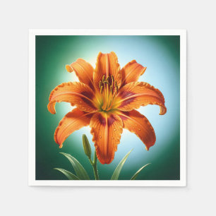 Lebendige Orangefarbene Lilienblüte Serviette