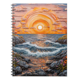 Lebendige Ozeansonnelandschaft Notizblock