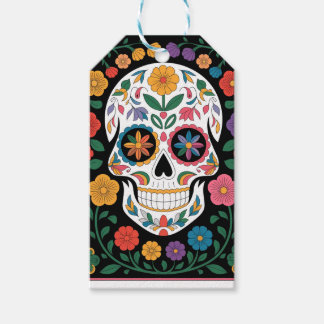 Lebendige Papel Picado Skull Geschenkanhänger