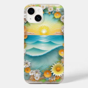Lebendige Papierhandwerk-Szene mit Ozeanwellen Case-Mate iPhone 14 Hülle