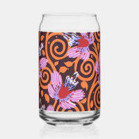Lebendige Pink- und Orange-Wirbel-Art-Deco-Blume