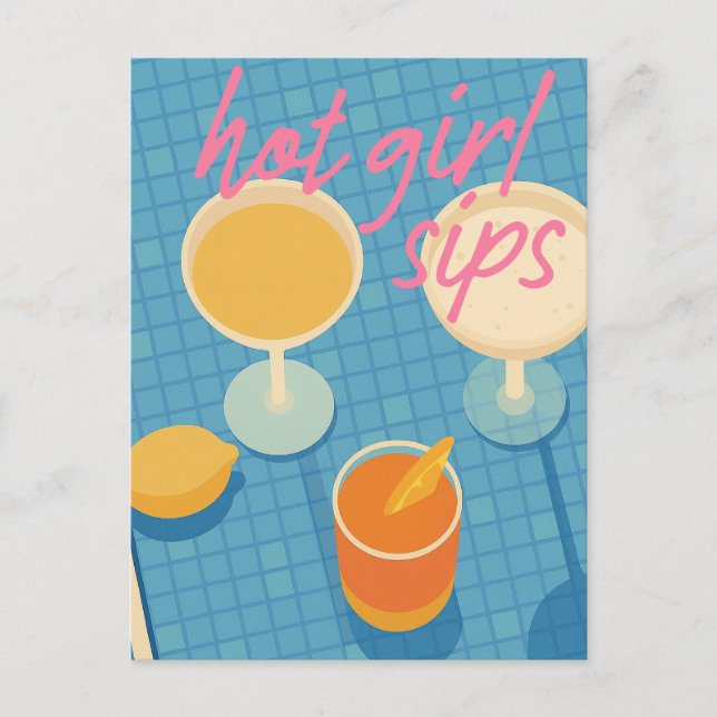 Lebendige Poolparty-Sippen-Feier Postkarte (Vorderseite)