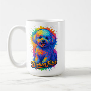Lebendige Pop-Art-Bichon Frisé Kaffeetasse