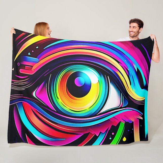 Lebendige psychedelische Augen-Kunst Fleecedecke (Beispiel)