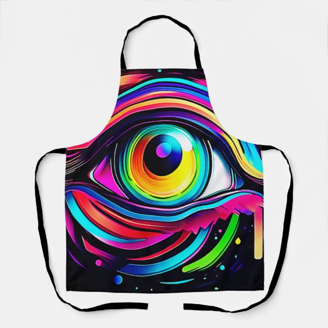 Lebendige psychedelische Augen-Kunst Schürze (Vorderseite)
