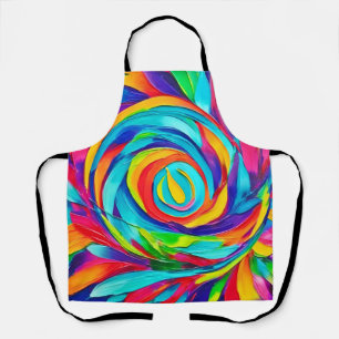 Lebendige psychedelische Blumen-Spiral-Malerei Schürze