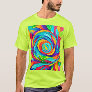 Lebendige psychedelische Blumen-Spiral-Malerei  T-Shirt